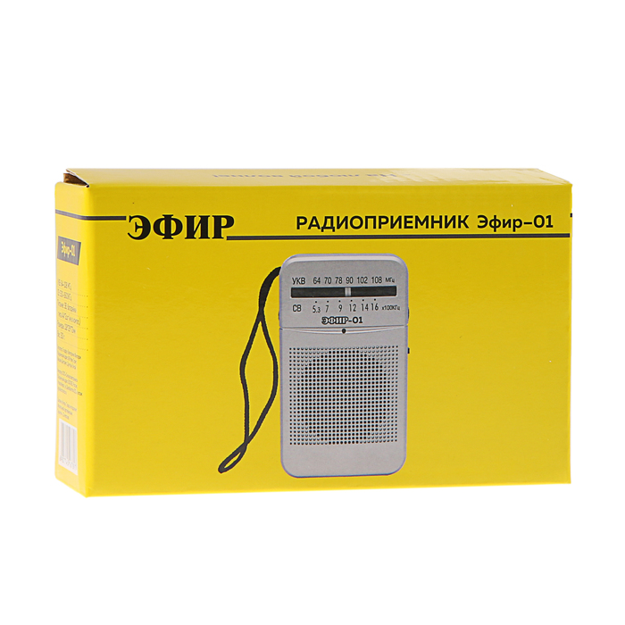 Радиоприемник "Эфир-01", УКВ 64-108 МГц, бат. 2xAA (не в комплекте)