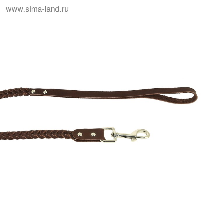 

Поводок кожаный плетеный, 1,25 м х 0,8 см, микс цветов