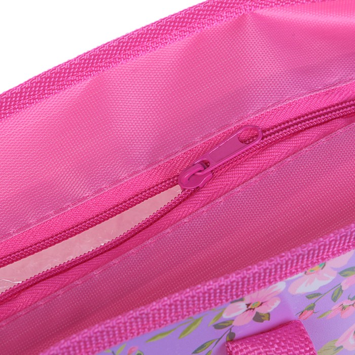 Папка-сумочка А4 детская на молнии, с ручками, со сплошным рисунком, микс