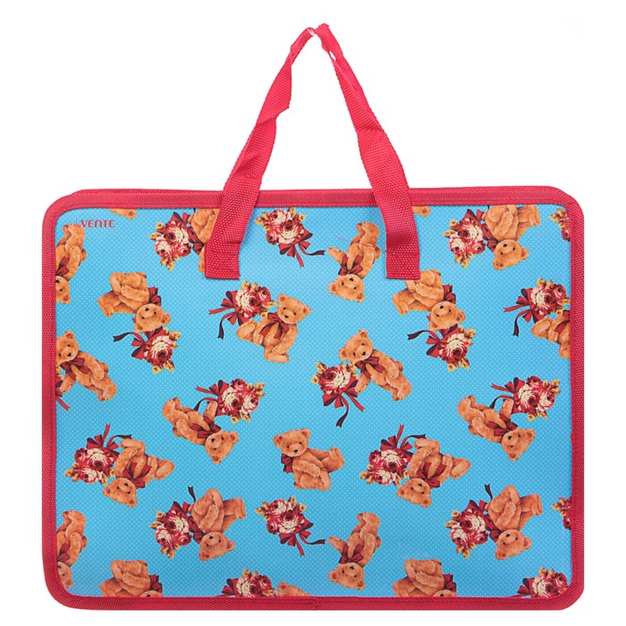 Папка-сумочка А4 детская на молнии, с ручками, со сплошным рисунком, микс