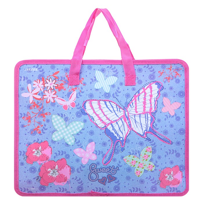 Папка-сумочка А4 детская на молнии, с ручками, со сплошным рисунком, микс