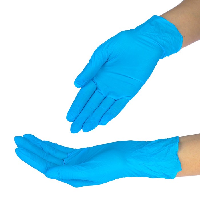 Перчатки нитриловые медицинские неопудр нестерил S, 50 пар, синие, цена за 1 пару