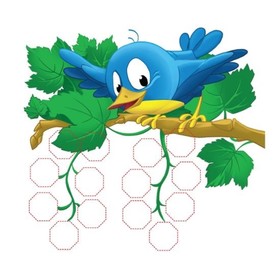 

Аппликация с оригами «Птичка и смородина». Селезнева Е. В.