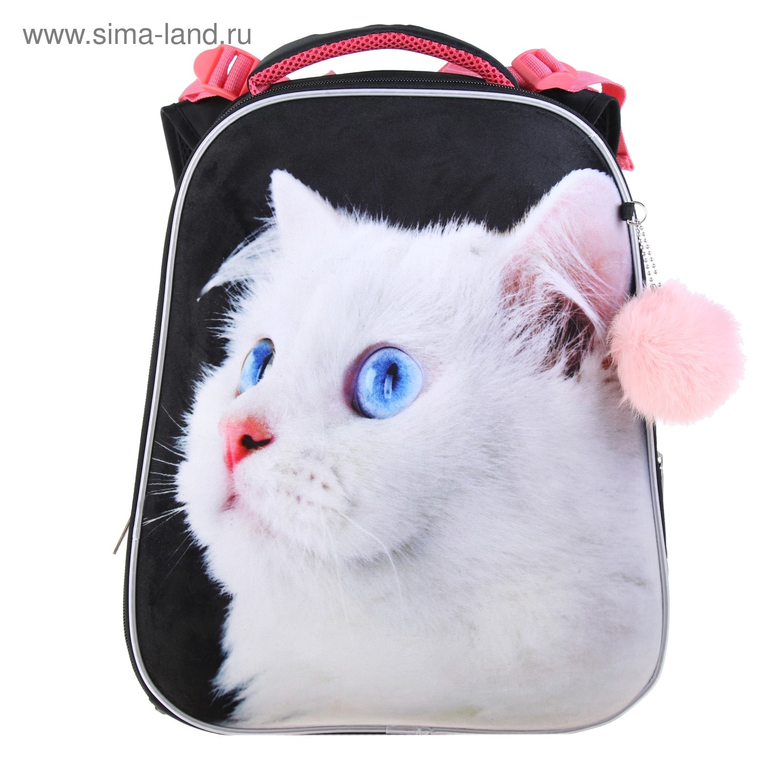 фото портфель мятный с котенком