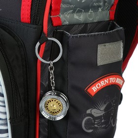 

Ранец на молнии Hatber Comfort school, 35 х 28 х 15 см, для мальчика, Moto-beast, чёрный/красный