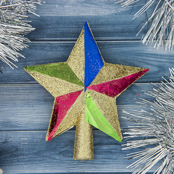 Звезда на ёлку "Цветные грани"