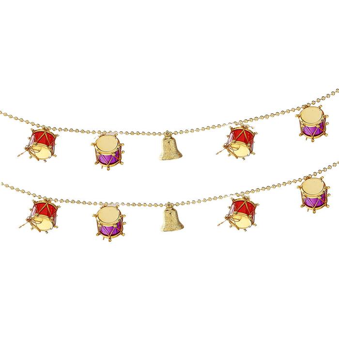 Бусы на ёлку "Барабаны" микс