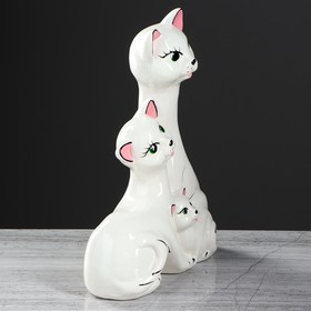

Копилка "Коты семья", покрытие глазурь, белая, 32,5 см