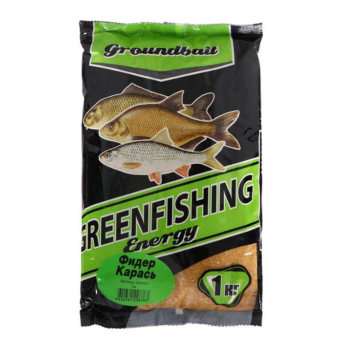 greenfishing прикормка greenfishing energy фидер карась 1 кг Прикормка Greenfishing Energy, фидер карась, 1 кг