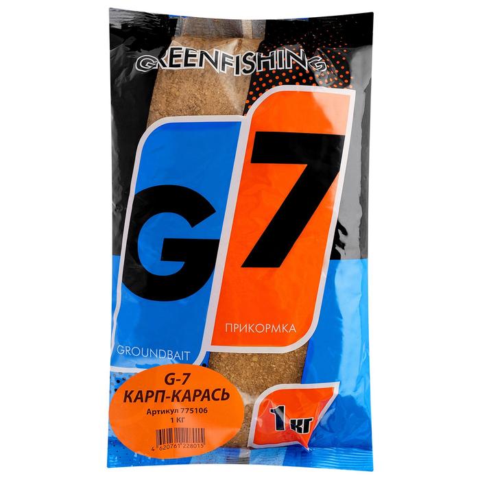 Прикормка Greenfishing G-7, карп-карась, 1 кг