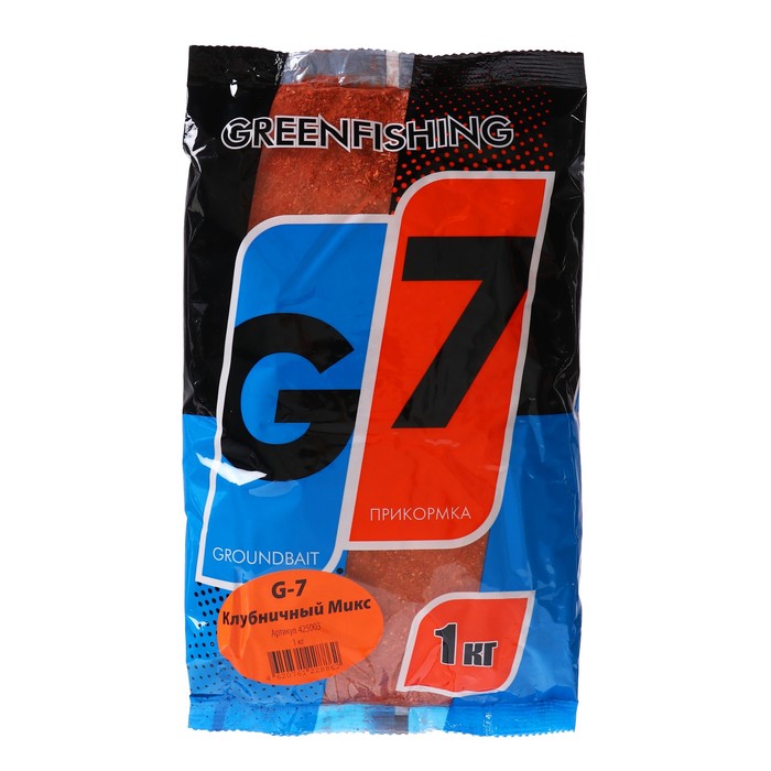 Прикормка Greenfishing G-7, клубничный микс, 1 кг