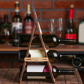 

Подставка под 3 бутылки "I love wine", 46 х 12,6 см.
