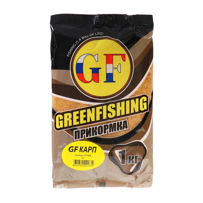 Прикормка Greenfishing GF, карп, 1 кг прикормка greenfishing сектор gf карп барбарис 1 кг greenfishing 4319125