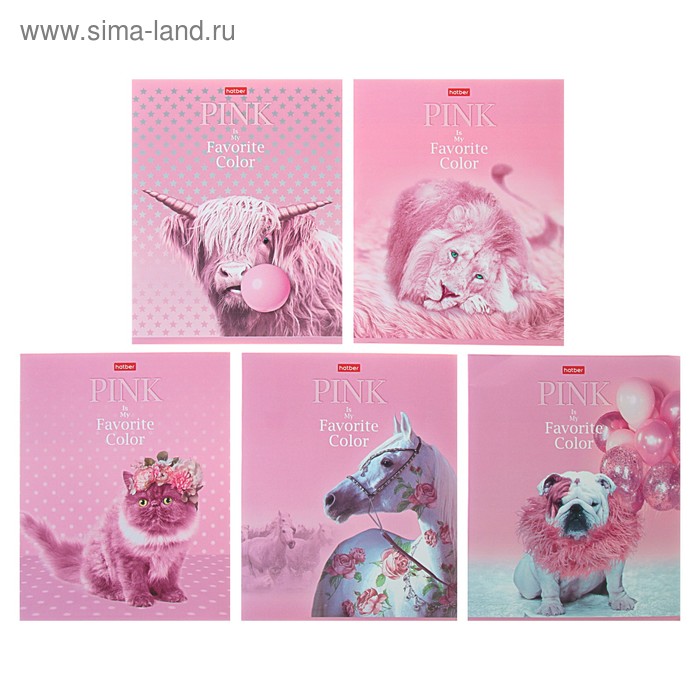 

Тетрадь 40 листов в клетку PINK, обложка мелованный картон, матовая ламинация, блок офсет, МИКС