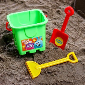 Набор для игры в песке: ведро, совок, грабли, СМЕШАРИКИ цвет МИКС, 530 мл Ош