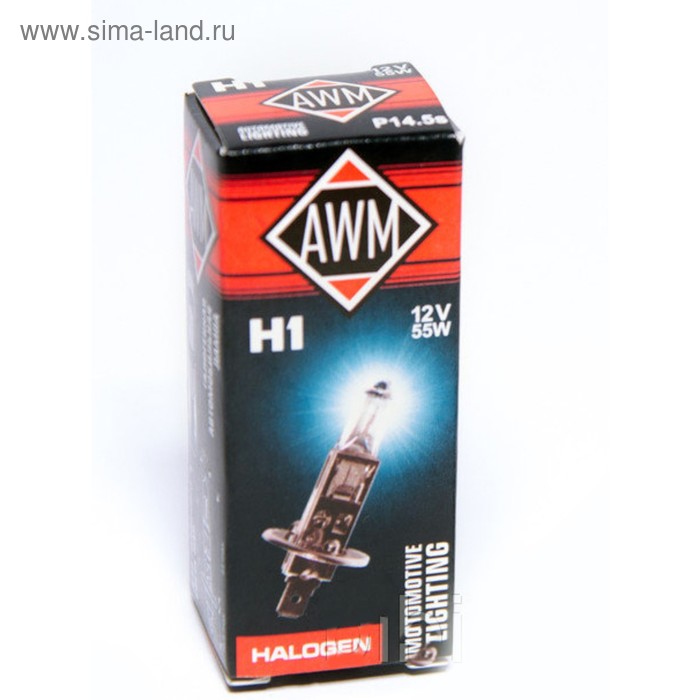Лампа автомобильная AWM, H1 12V 55 W (P14.5S)