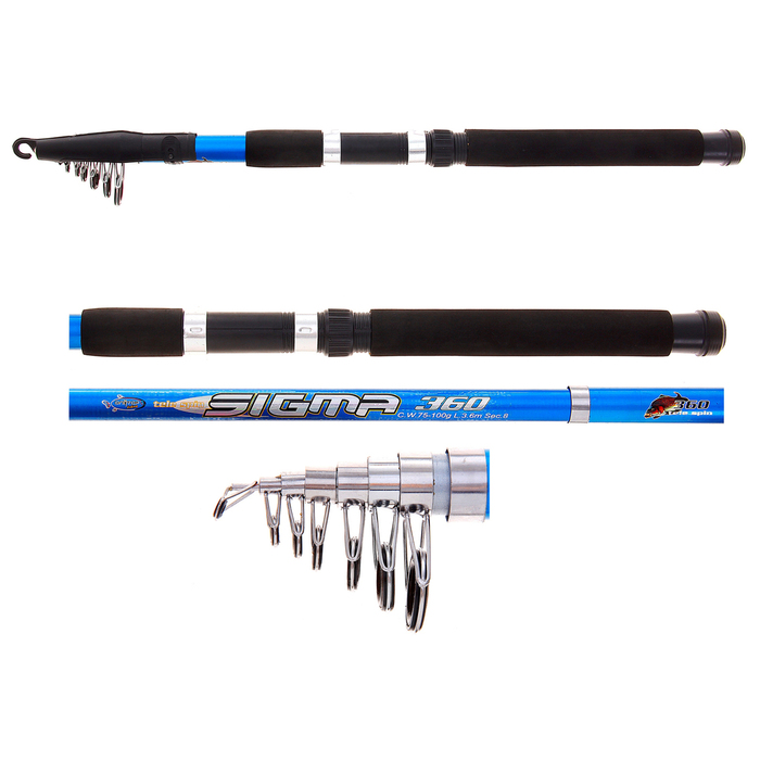 Спиннинг телескопический "Sigma", длина 3,6 м (75-100 г), вес 470 г