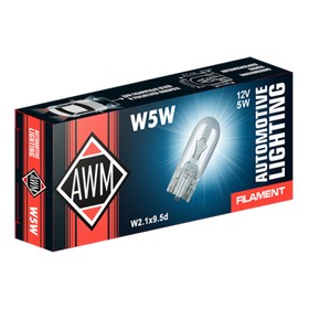 

Лампа автомобильная AWM, W5W 12V 5W (BA2.1*9.5D)
