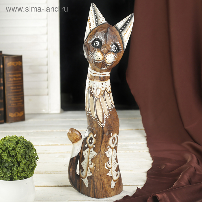 

Сувенир дерево "Кошка с цветами" 5,5х11х40 см