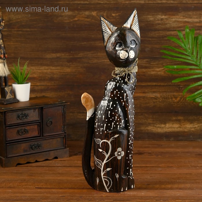 

Сувенир дерево "Кошка с цветком и завязкой" 5,5х12х50 см