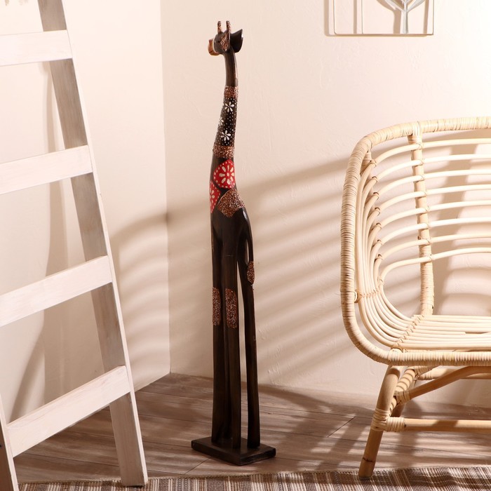 

Сувенир дерево "Жираф с красными фигурами" 11х18х100 см