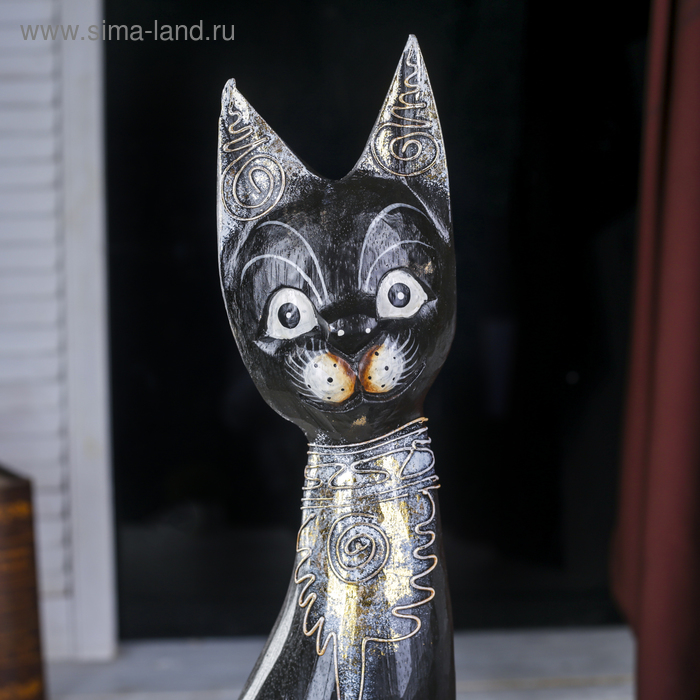 

Сувенир дерево "Кошка с золотистыми завитушками" 5х14х60 см