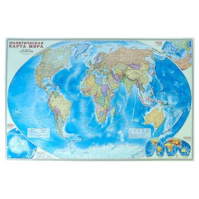 Карта Мира политическая, 124 х 80 см, 1:25 млн. Ош