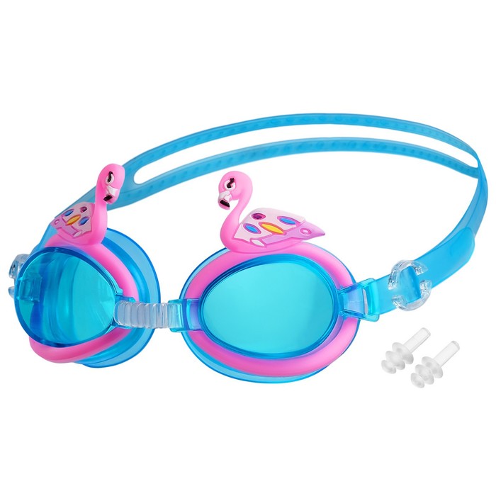 Очки для плавания детские ONLITOP «Фламинго», беруши, цвета МИКС onlitop очки для плавания взрослые цвета микс