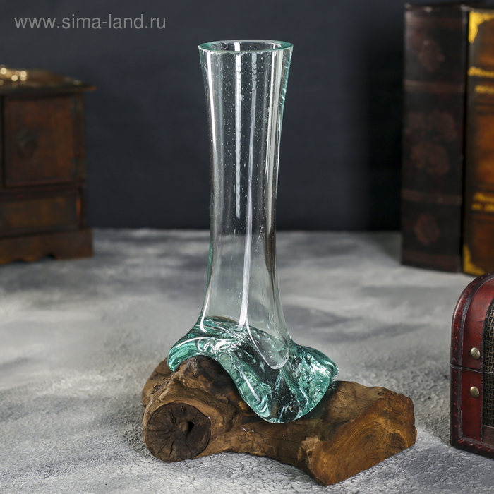 Стеклянные вазы  Сима-Ленд Вазон на коряге Трубка 15х20х30 см