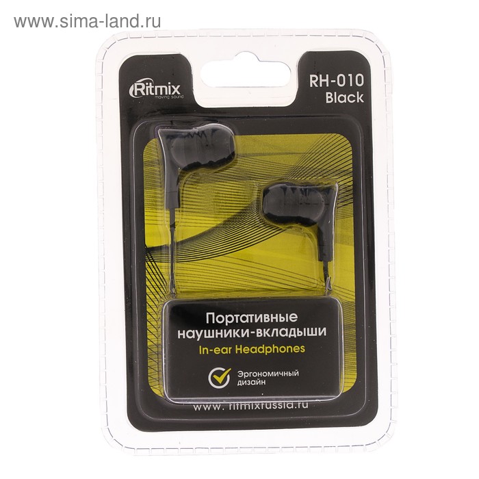 

Наушники Ritmix RH-010, вакуумные, 80 дБ, 32 Ом, 3.5 мм, 1.2 м, черные