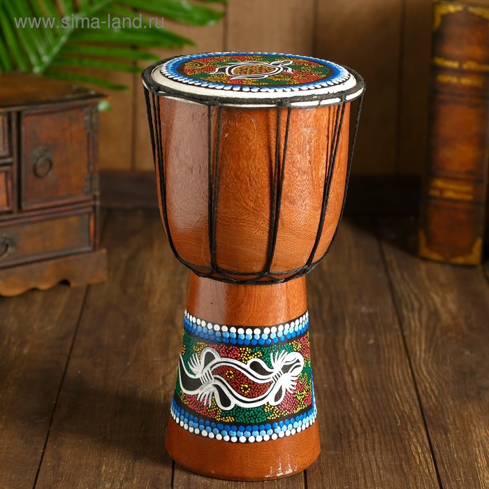 

Музыкальный инструмент "Барабан Джембе ящерица" 14x14x30 см МИКС