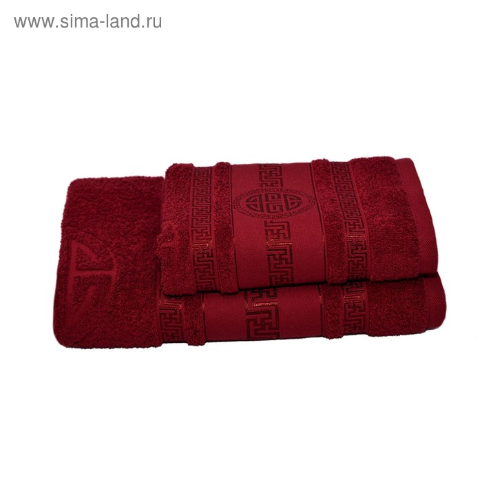 фото Полотенце махровое спартак 70х140 +/- 2 см, бордовый, хлопок 100%, 430г/м2 текстиль центр