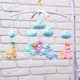 

Мобиль музыкальный «Облака. Машинки», работает от батареек