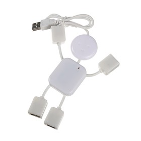 USB-разветвитель (HUB) LuazON SSV-011, 4 порта, USB 2.0, кабель 0.4 м, белый Ош