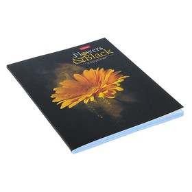 

Тетрадь 80 листов клетка Flower on black, обложка мелованный картон, матовая ламинация, МИКС