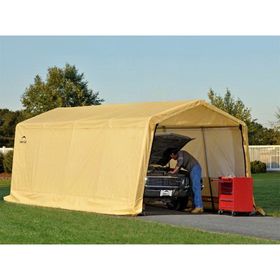 

Гараж-в-Коробке 3x6,1x2,4м ,ShelterLogic, скатная крыша, песочный тент