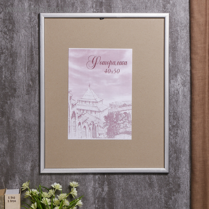 

Фоторамка сосна с19 серебро 40х50 см (пластиковый экран)