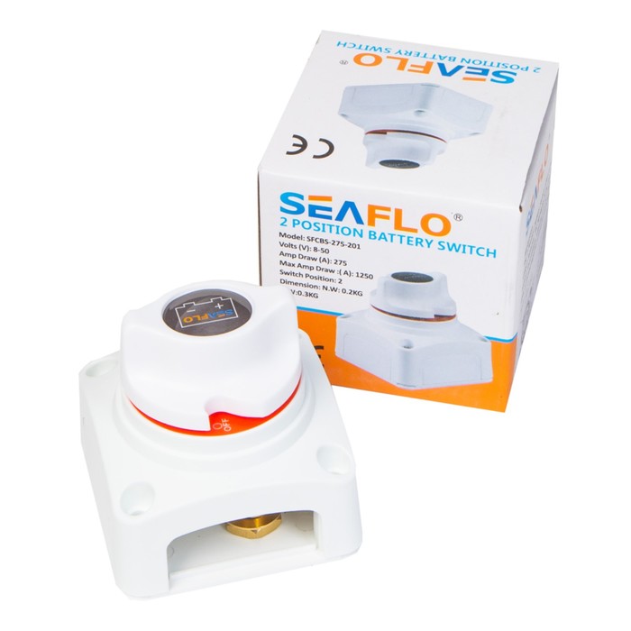 Выключатель массы SeaFlo SFCBS-275-201, 275-1250А, 12V/24V переключатель батарей seaflo sfcbs 175 402 175 300а 12v 24v