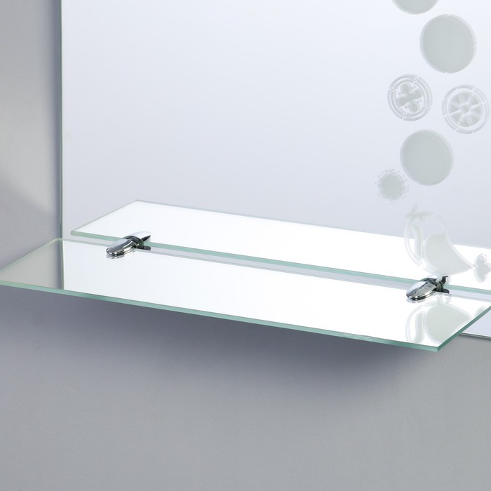 фото Зеркало «поющая поночка», с пескоструйной графикой, настенное, с полочкой, 40×60 см