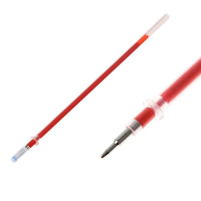 Стержень гелевый, красный, линия 0.5 мм, d-3 мм, L-128 мм, игольчатый пишущий узел