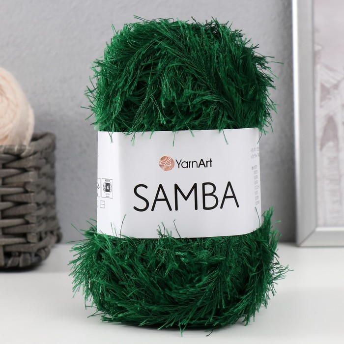 

Пряжа "Samba" 100% полиэстер 150м/100гр (200 изумруд)