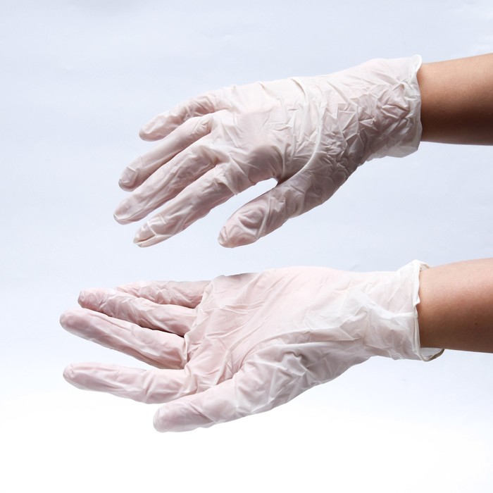 фото Медицинские перчатки benovy m латексные, опудренные, гладкие