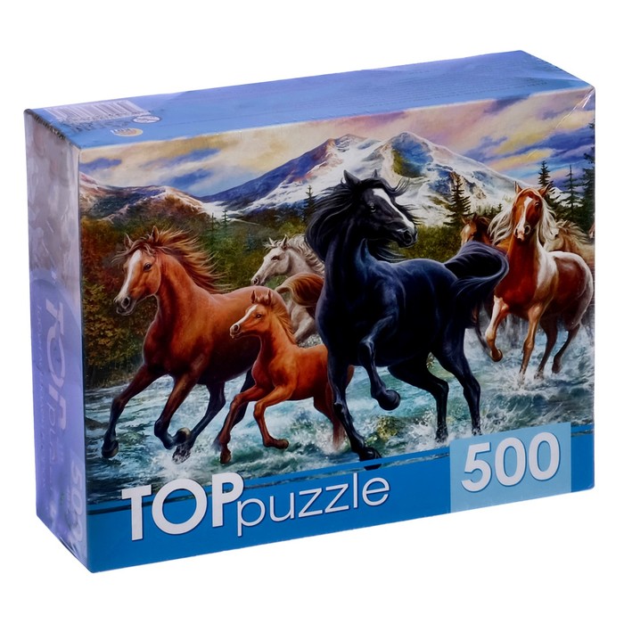 пазл табун лошадей в горах 1000 деталей Пазл «Табун лошадей в горах», 500 элементов