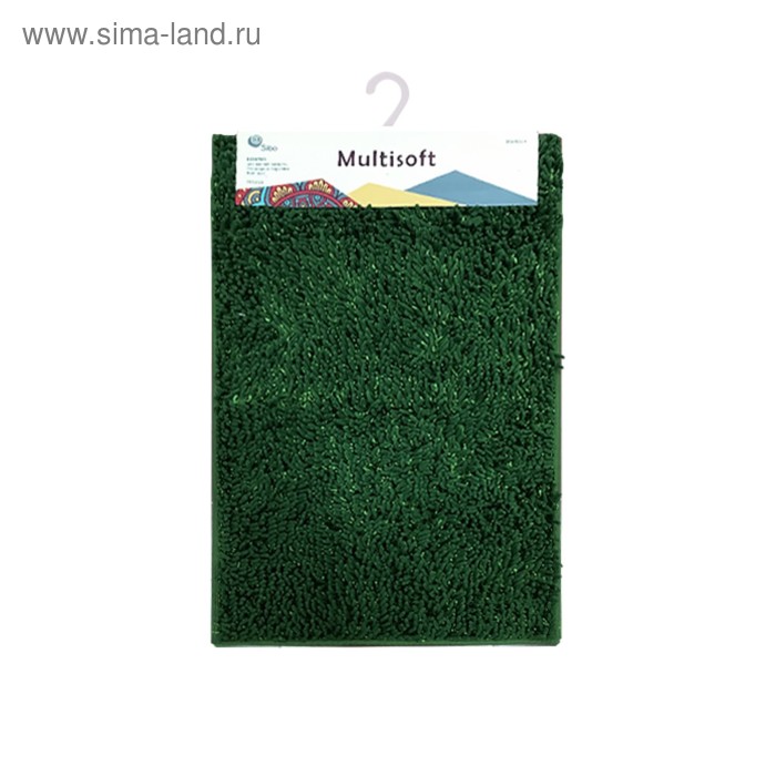 фото Коврик для ванной multisoft, 60 х 90 см, цвет зелёный sibo