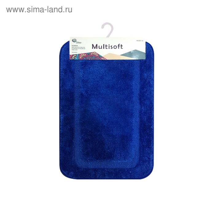 фото Коврик для ванной multisoft, 50 х 80 см, ворс 20 мм, цвет голубой sibo
