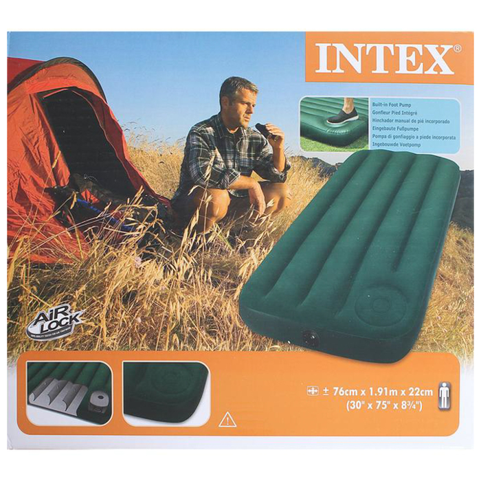 Матрас надувной "Downy Jr. Twin", со встроенным ножным насосом 76х191х22 см 66950 INTEX