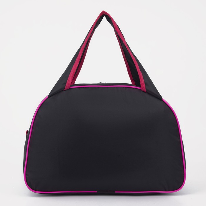 фото Сумка спортивная на молнии, цвет чёрный/малиновый