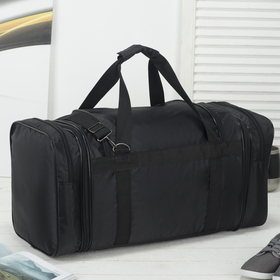 

Сумка дорожная, отдел на молнии, с увеличением, 3 наружных кармана, длинный ремень, цвет чёрный