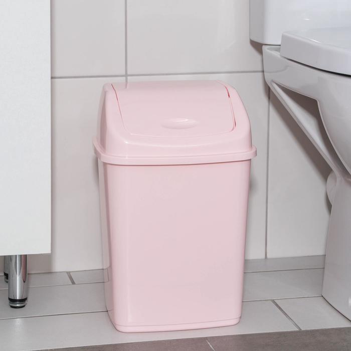 Ведро для мусора, 10 л, цвет розовый