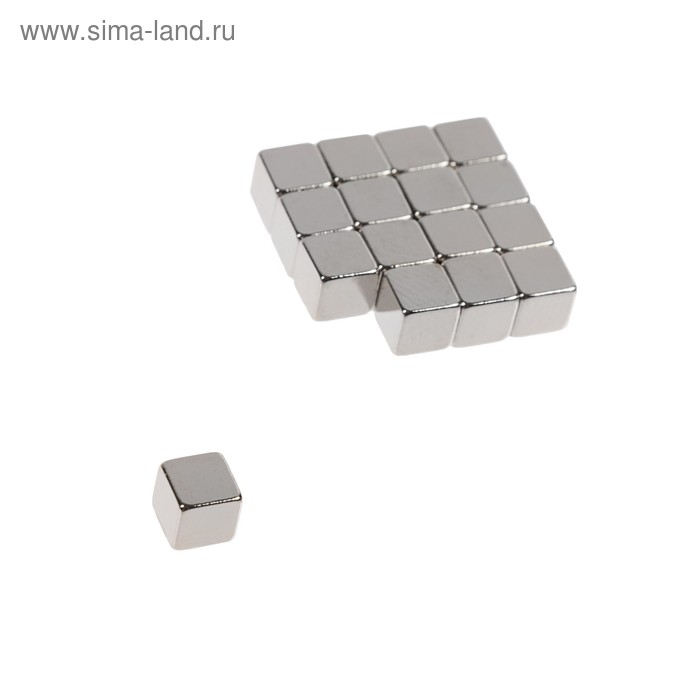 Неодимовый магнит REXANT, куб 5х5х5 мм, сцепление 0.95 кг, 16 шт.